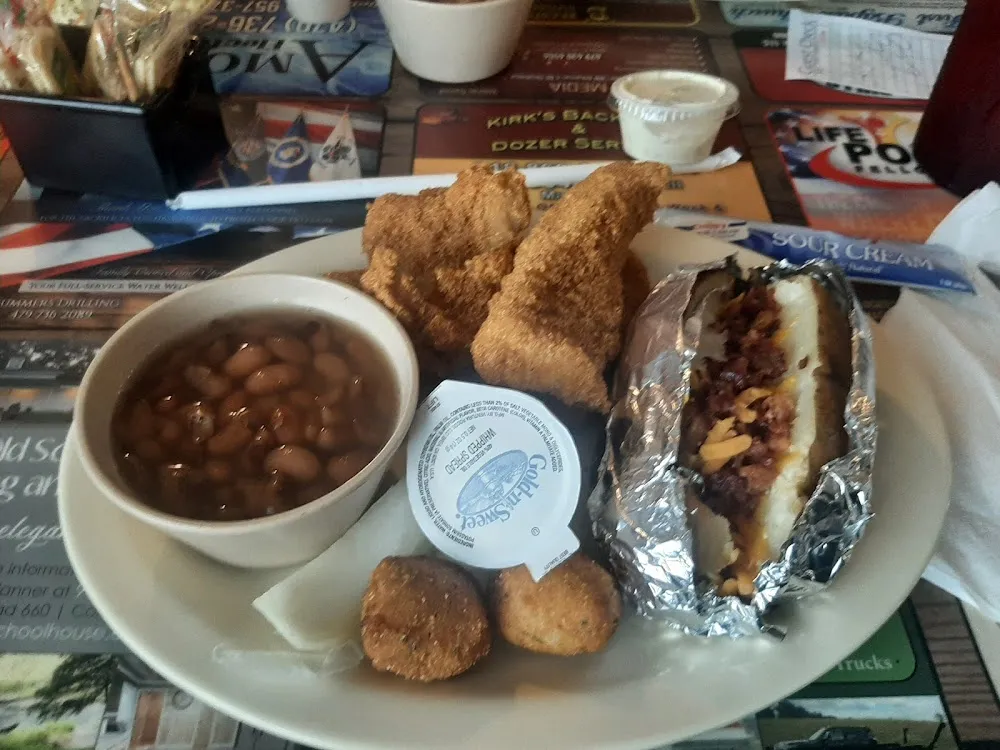 Fish Dinner and Loaded Baked Potato